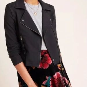 Marrakech Anthropologie Molly Ryder Stretch Knit Zip Up Moto Jacket Size S